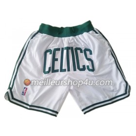 Homme NBA Boston Celtics Shorts à poche Blanc Swingman